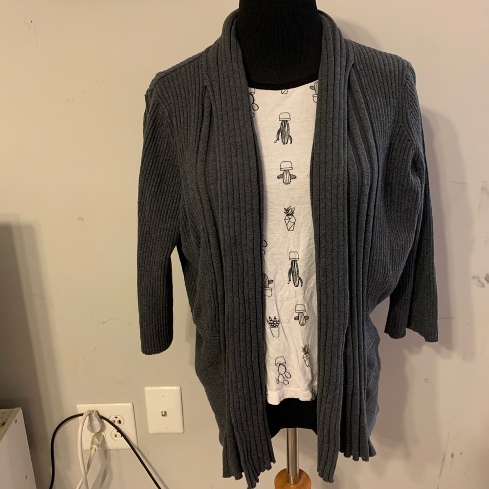 Dark Grey Cardigan Sweater